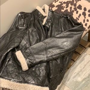 Black metallic bomber jacket